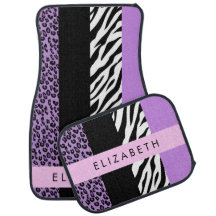 Leopard Print, Zebra tryck, Lila, ditt namn