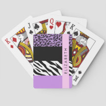Leopard Print, Zebra tryck, Lila, ditt namn