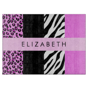 Leopard Print, Zebra tryck, Rosa, ditt namn