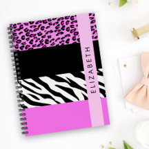 Leopard Print, Zebra tryck, Rosa, ditt namn