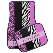 Leopard Print, Zebra tryck, Rosa, ditt namn