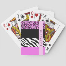Leopard Print, Zebra tryck, Rosa, ditt namn