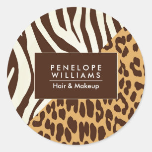Leopard Print Zebra tryck Runt Klistermärke
