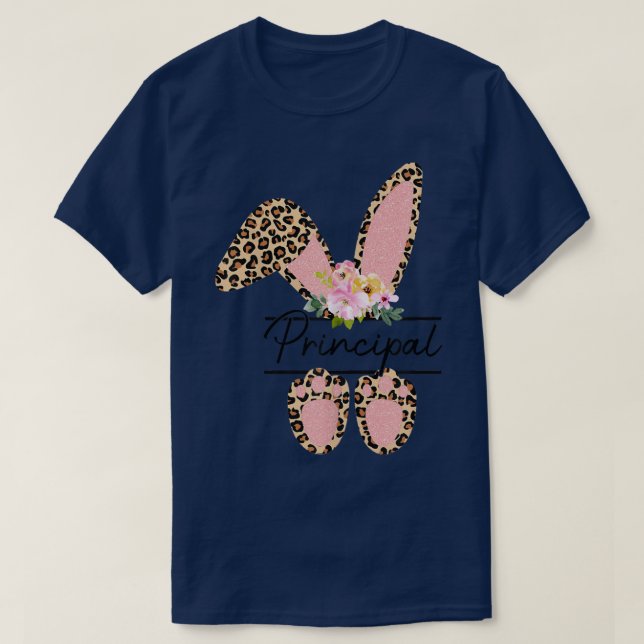Leopard Pripal Påskhare Lycklig Eas T Shirt (Design framsida)