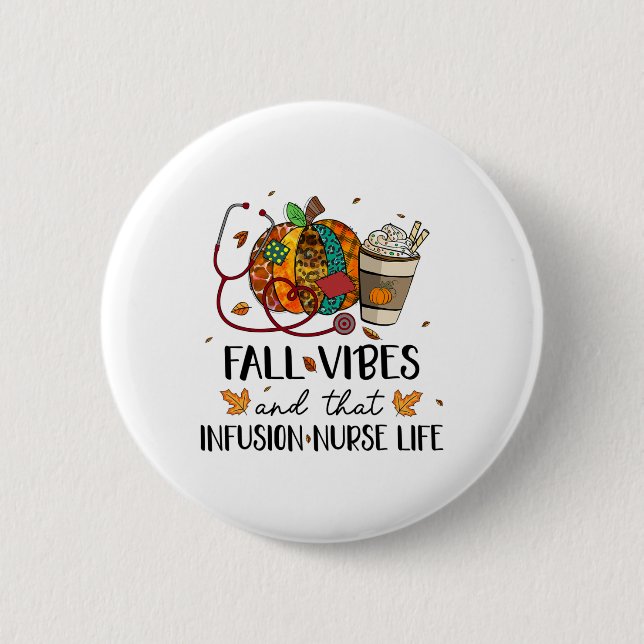 Leopard Pumpkin Fall Vibes och infusionssjuksköter Knapp (Framsida)