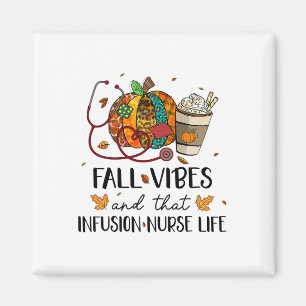 Leopard Pumpkin Fall Vibes och infusionssjuksköter Magnet