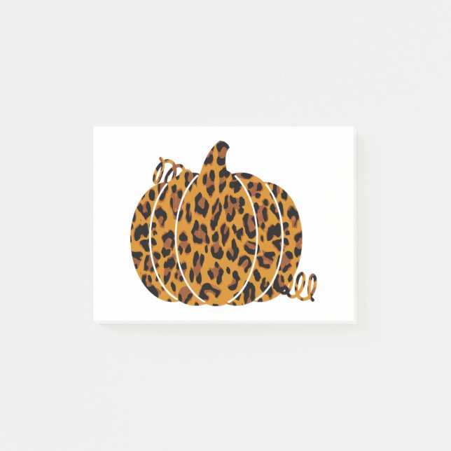 Leopard Pumpkin / Fallsäsong Post-it Block (Framsida)