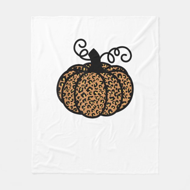 Leopard Pumpkin för Thanksgiving Fleecefilt (Framsidan)