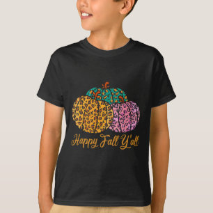 Leopard Pumpkin Lycklig Fall Yall Autumn Pumpkin S T Shirt
