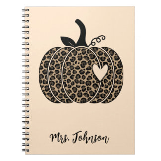 Leopard Pumpkin Personlig Teacher-anteckningsbok Anteckningsbok