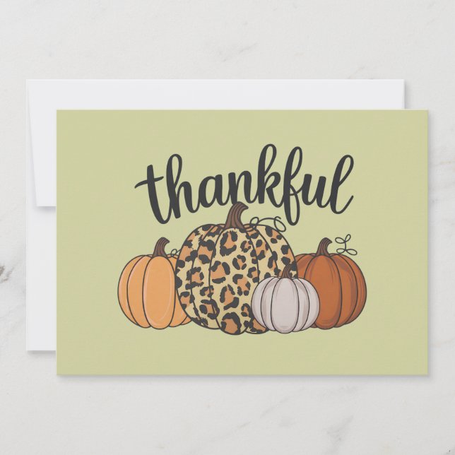 Leopard Pumpkin Season Thanksgiving Halloween Fall Inbjudningar (Framsida)