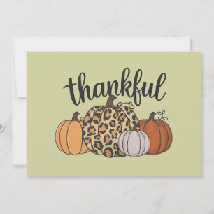 Leopard Pumpkin Season Thanksgiving Halloween Fall Inbjudningar