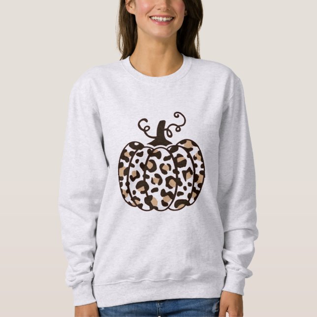 Leopard Pumpkin thanksgiving T Shirt (Framsida)