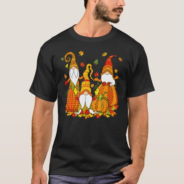 Leopard Pumpor Print Rutigt Tomte Fall Höst Tack T Shirt (Framsida)