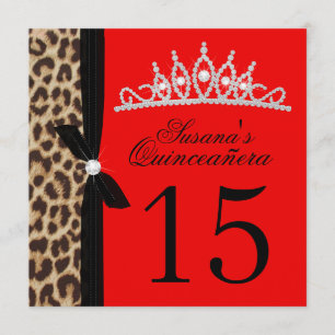 leopard Quinceanera Inbjudningar