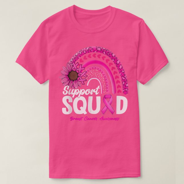 Leopard Rainboow Support Squad Breast Cancer Medve T Shirt (Design framsida)