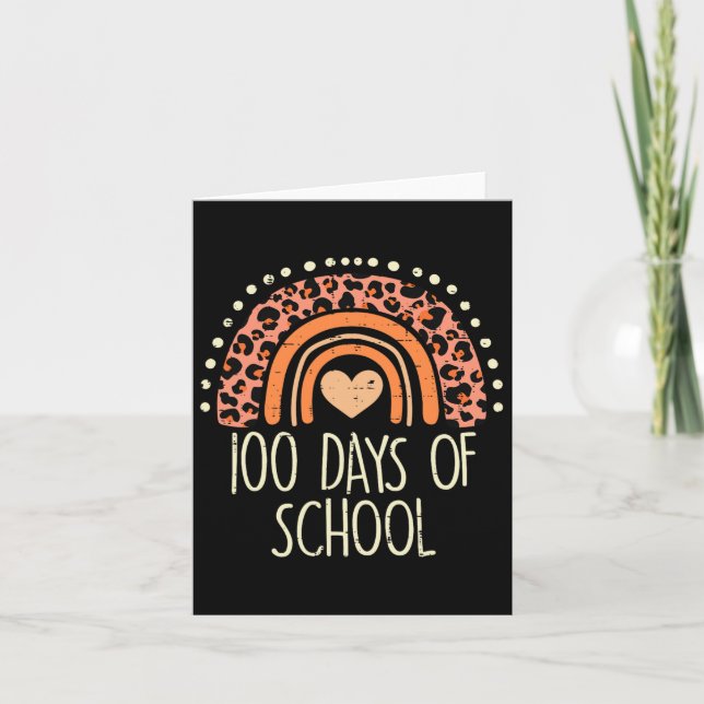 Leopard Rainbow 100 dagar skolcute 100 dagar Tea Kort (Framsida)