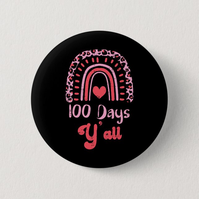 Leopard Rainbow 100 dagar Yall 100 Day School Tea Knapp (Framsida)