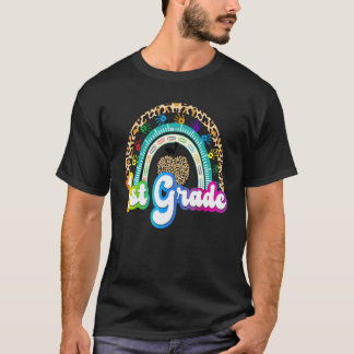 Leopard Rainbow 1:a klass tillbaka till skolan för T Shirt