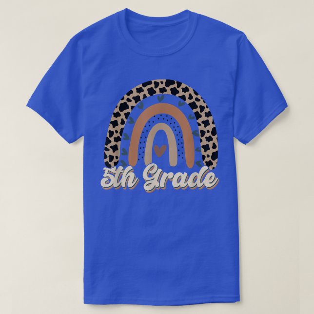 Leopard Rainbow 5:e Klass, Back to school T-Shirt (Design framsida)