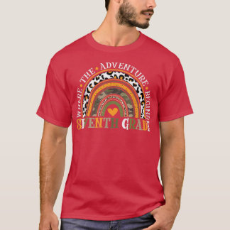 Leopard Rainbow 7th Grade Where The Adventure Begi T Shirt