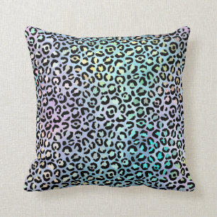 *~* Leopard Rainbow Animal Print Black Spots Kudde
