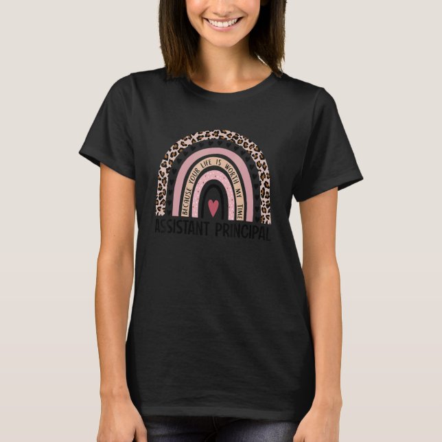 Leopard Rainbow Assistant-huvudansvarig förra dage T Shirt (Framsida)