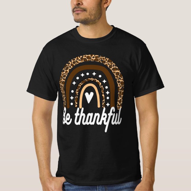 LEOPARD RAINBOW - BE THANKFUL T SHIRT (Framsida)