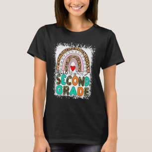 Leopard Rainbow Bleached Back to school Hej Seco T Shirt