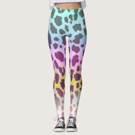 leopard rainbow colorful mönster leggings