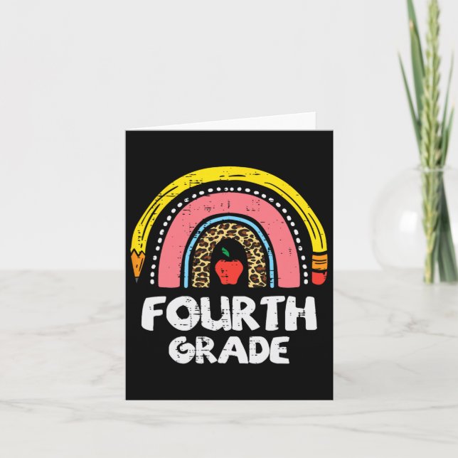 Leopard Rainbow Fjärde första Klass-skolan Kort (Framsida)