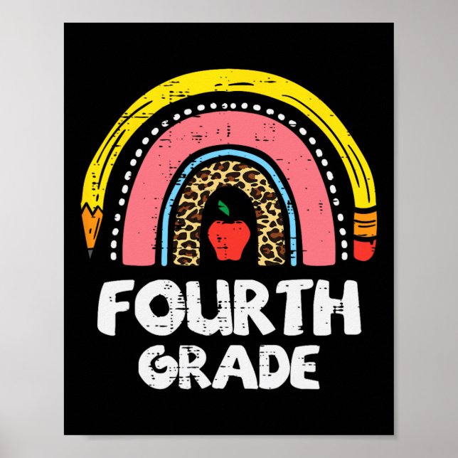 Leopard Rainbow Fjärde första Klass-skolan Poster (Framsidan)