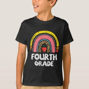 Leopard Rainbow Fjärde första Klass-skolan T Shirt