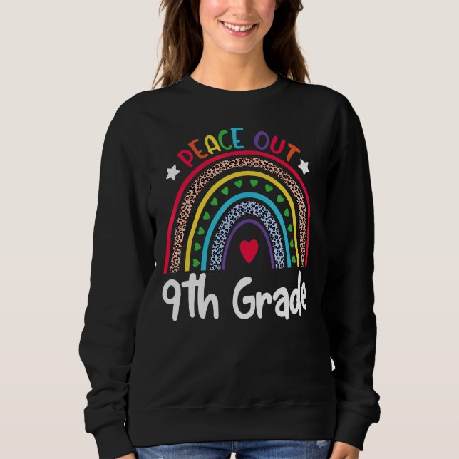 Leopard Rainbow Fredning ut 9:e Klass förra dagen T Shirt (Framsida)