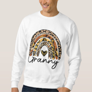 Leopard Rainbow Granny Blsed Granny Fall Thanksg Lång Ärmad Tröja