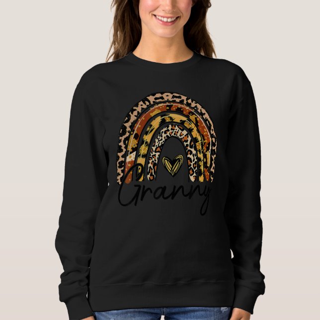 Leopard Rainbow Granny Blsed Granny Fall Thanksg T Shirt (Framsida)