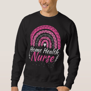 Leopard Rainbow Home Health Nurse Medical Rn Nursi Lång Ärmad Tröja