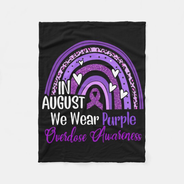 Leopard Rainbow i augusti Vi Bära Lila överdoserin Fleecefilt (Framsidan)