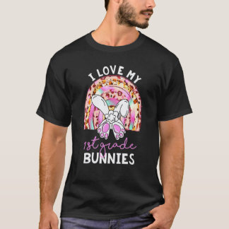 Leopard Rainbow Jag älskar mina kaninlärare i förs T Shirt