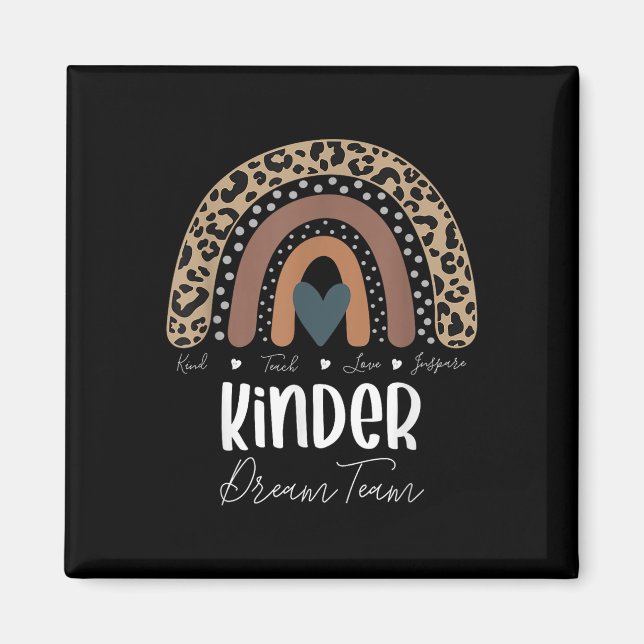Leopard Rainbow Lärare Elev, Kinder Drömteam Magnet (Framsidan)