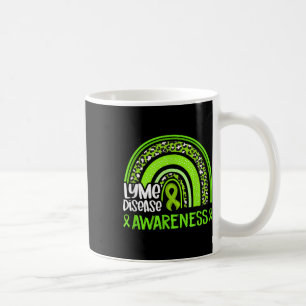 Leopard Rainbow Lime Green Ribbon Lyme Disease Awa Kaffemugg