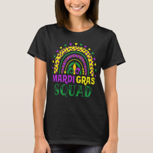 Leopard Rainbow Mardi Gras Squad Party Costume T Shirt