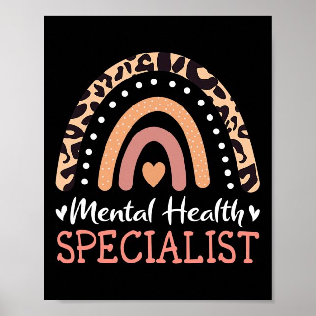 Leopard Rainbow Mental Health Specialist Poster (Framsidan)