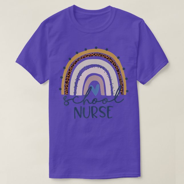 Leopard Rainbow Nursing 1:a dagen School N T Shirt (Design framsida)
