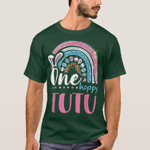 Leopard Rainbow Påskägg Bunny Öron One Hoppy T Shirt