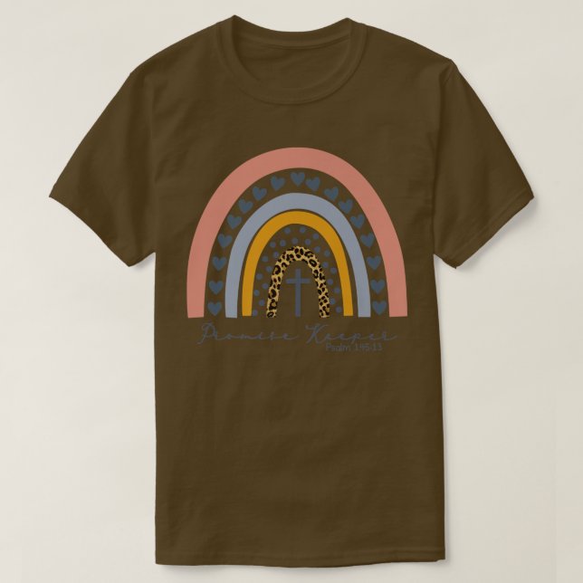 Leopard Rainbow Promise Keeper Christian Religiösa T Shirt (Design framsida)