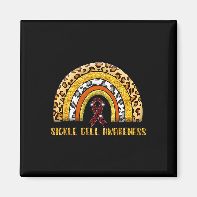 Leopard Rainbow Sickle Cell Warrior Magnet (Framsidan)