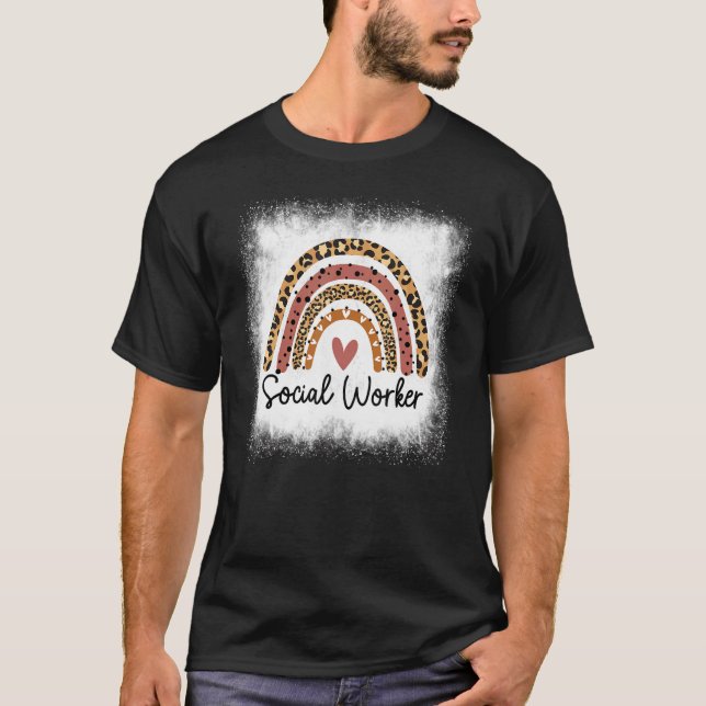 Leopard Rainbow Social Arbete i Social T Shirt (Framsida)