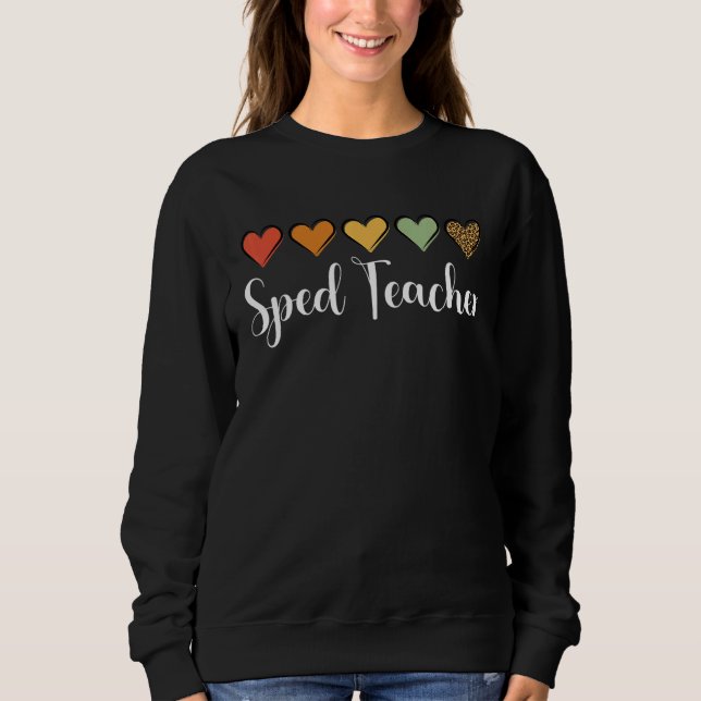 Leopard Rainbow SPED Lacher Speciell Education Tea T Shirt (Framsida)
