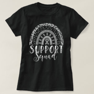 Leopard Rainbow Support Squad Brain Cancer T Shirt
